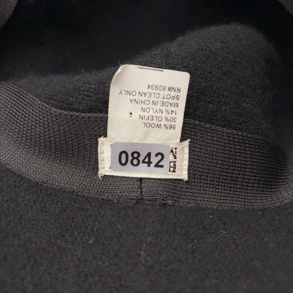 Badgley Mischka Hat Cloche Womens One Size Black Wool Felt Floral 20s Style